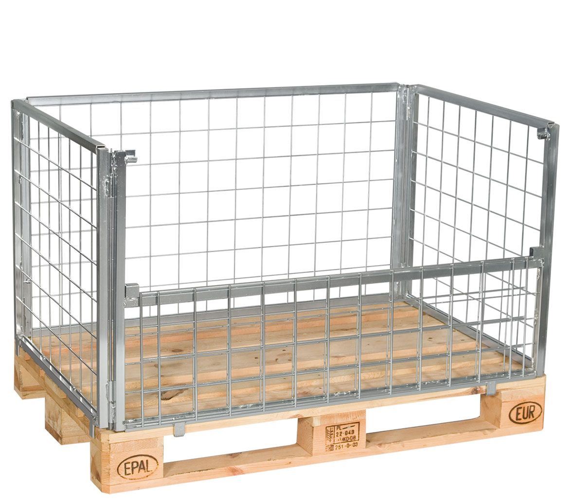 Pallram Sortera för trä- & stålpall med fällbar långsida