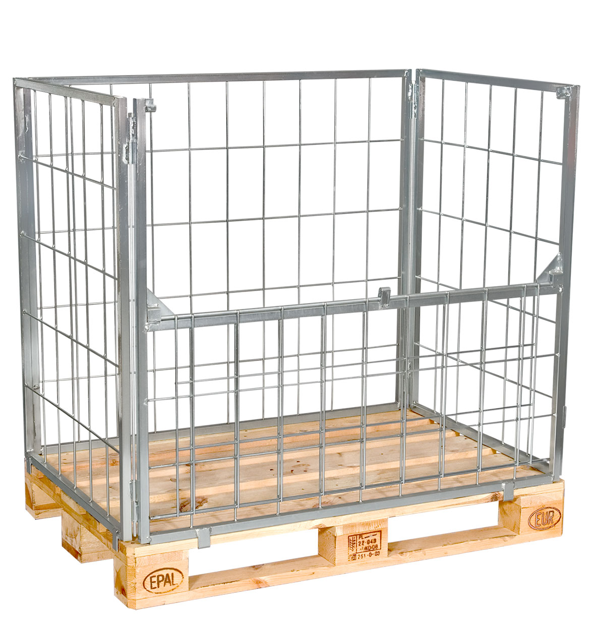 Pallram Sortera för trä- & stålpall med fällbar långsida