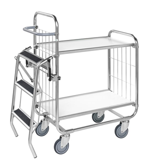 Plockvagn med stege och handtag 2 plan, 250 kg