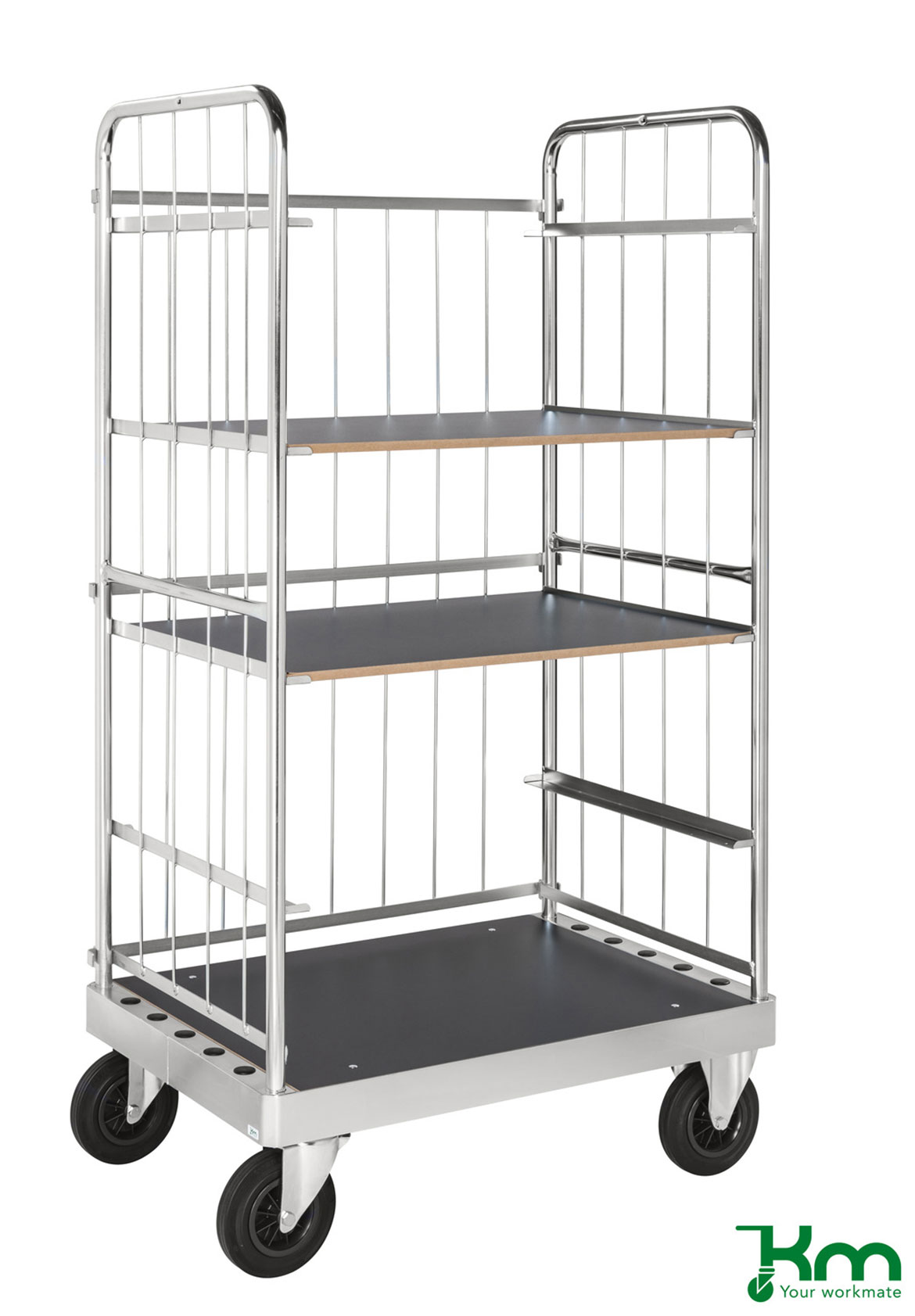 Hyllvagn med galler, 3 sidor 800 kg