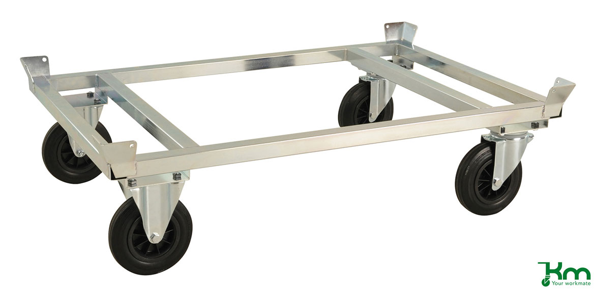 Elförzinkad pallvagn med styrning 1246x846 mm 800 kg