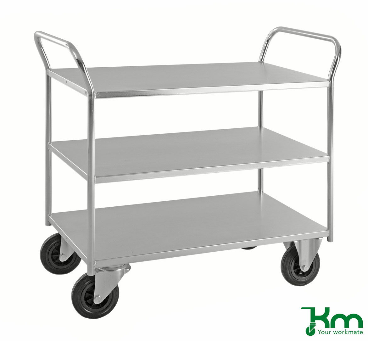 Hyllvagn utan kant 3 plan helsvetsad 400 kg