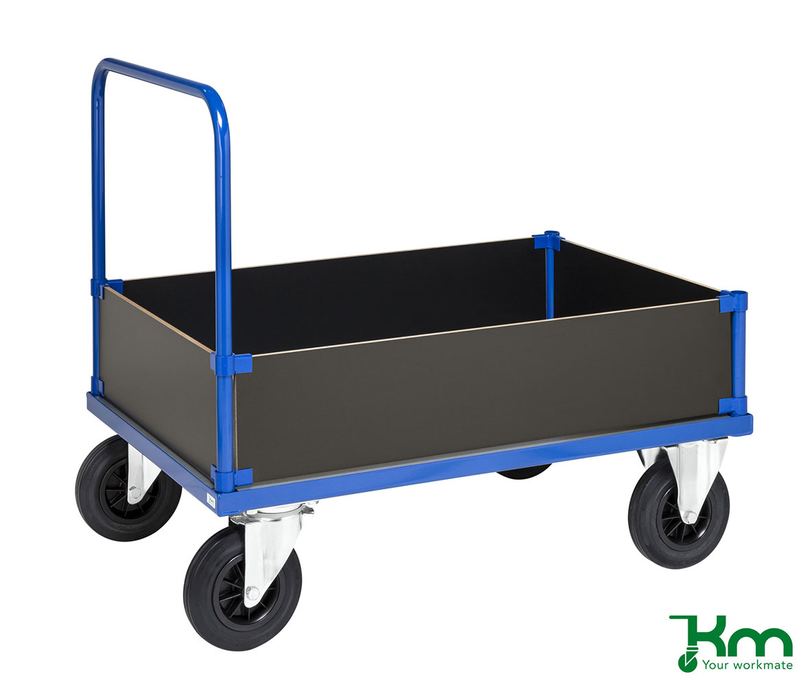 Lådvagn låg Blå/Förzinkad 500 kg