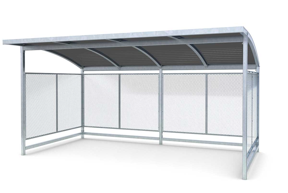 Cykelhus Mesh med välvt plåttak