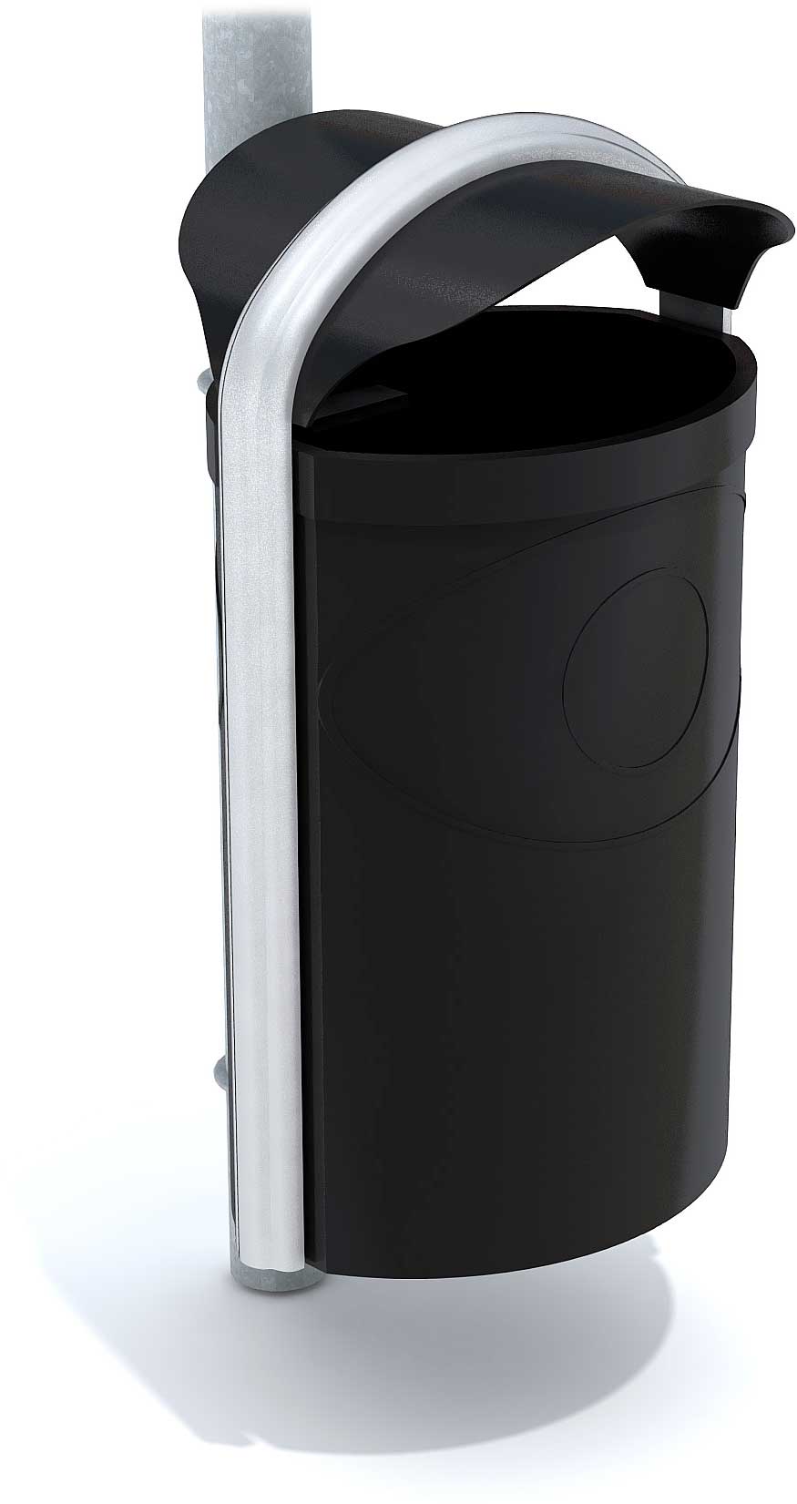 Papperskorg Cinna med stolpfäste