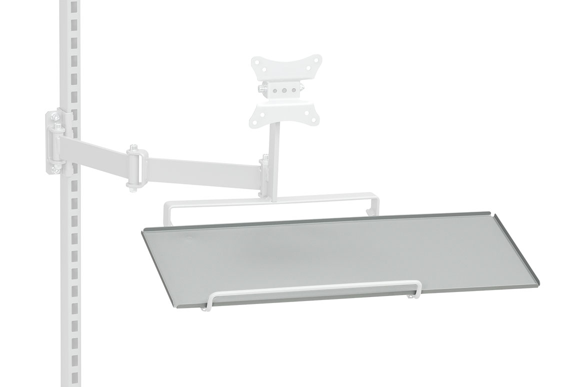 Hyllplan till tangentbordshållare grå